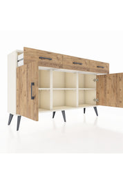 Arges Konsol 3 Raflı 3 Çekmeceli 3 Kapaklı 132x30x83 - S144M022V03A