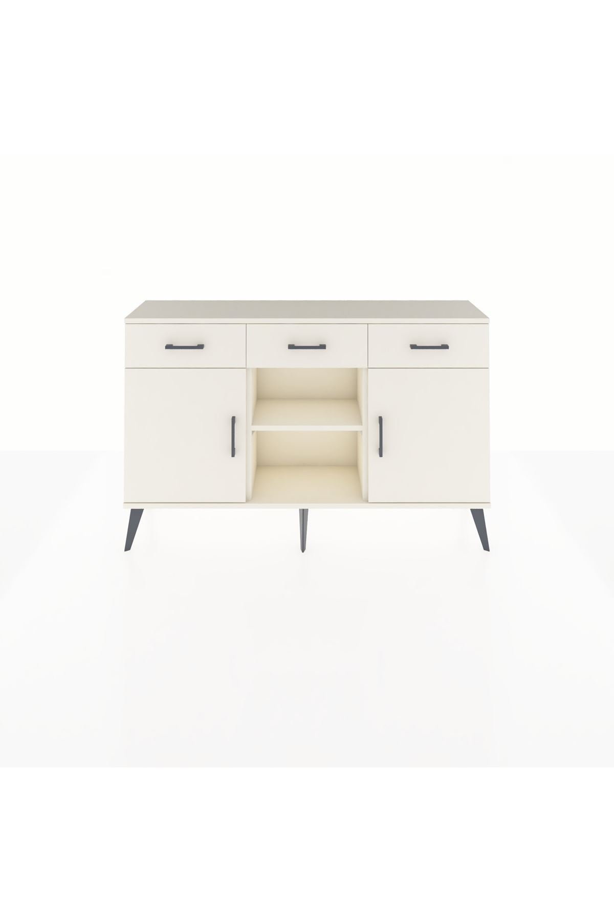 Arges Konsol 3 Raflı 3 Çekmeceli 3 Kapaklı 132x30x83 - S144M022V04A