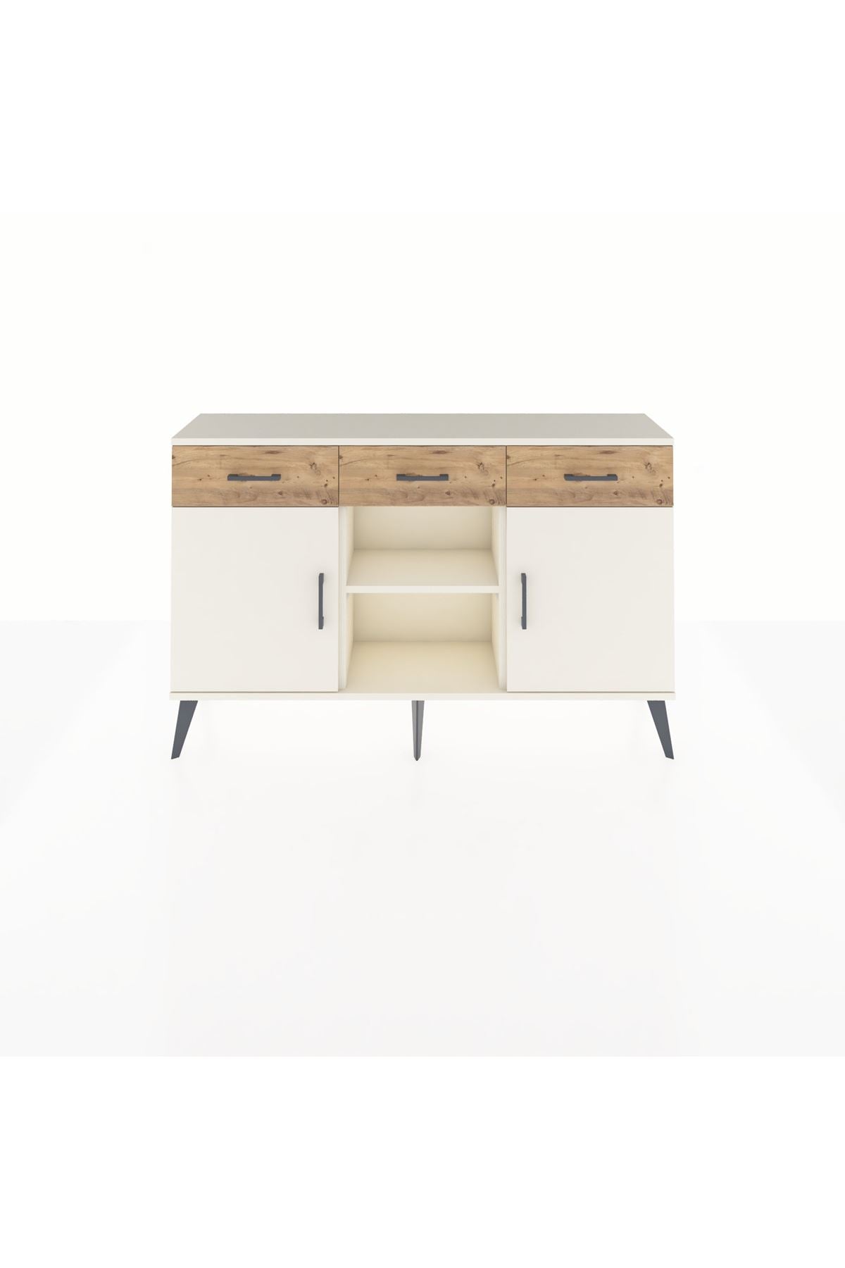 Arges Konsol 3 Raflı 3 Çekmeceli 3 Kapaklı 132x30x83 - S144M022V06A