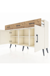 Arges Konsol 3 Raflı 3 Çekmeceli 3 Kapaklı 132x30x83 - S144M022V06A