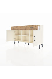 Arges Konsol 3 Raflı 3 Çekmeceli 3 Kapaklı 132x30x83 - S144M022V06A