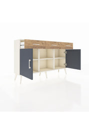 Arges Konsol 3 Raflı 3 Çekmeceli 3 Kapaklı 132x30x83 - S144M022V09A
