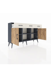 Arges Konsol 3 Raflı 3 Çekmeceli 3 Kapaklı 132x30x83 - S144M022V10A