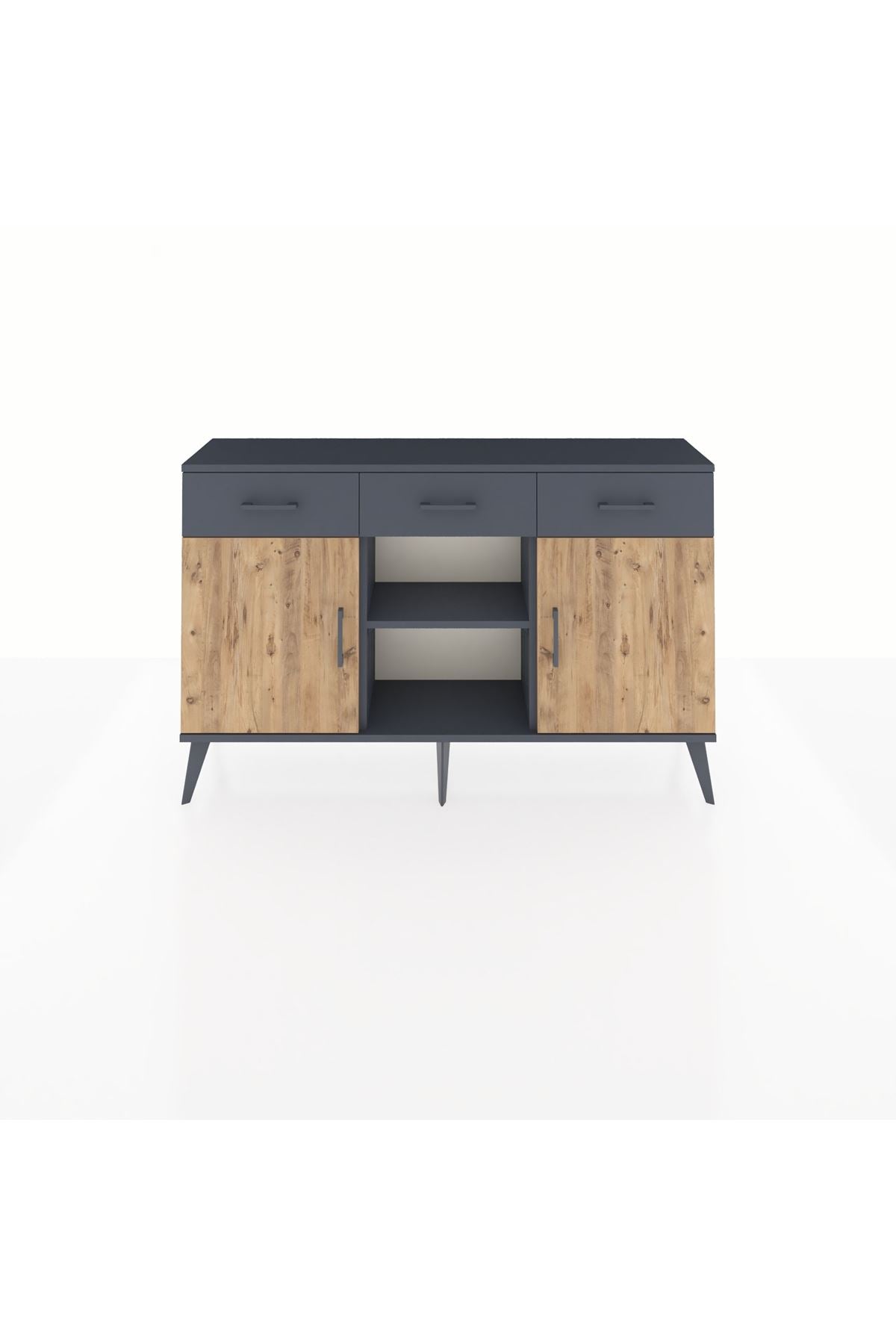 Arges Konsol 3 Raflı 3 Çekmeceli 3 Kapaklı 132x30x83 - S144M022V11A