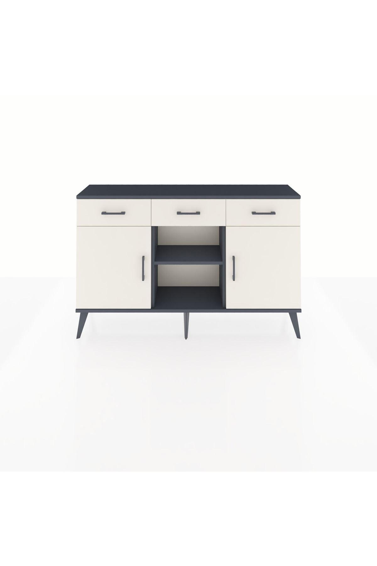 Arges Konsol 3 Raflı 3 Çekmeceli 3 Kapaklı 132x30x83 - S144M022V13A