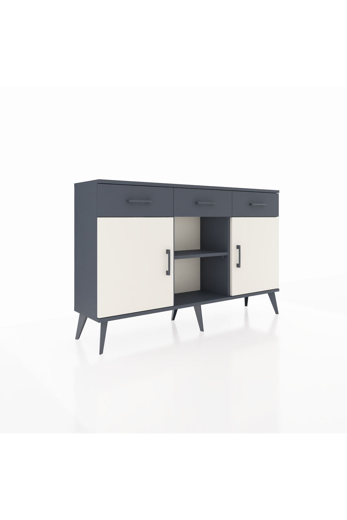 Arges Konsol 3 Raflı 3 Çekmeceli 3 Kapaklı 132x30x83 - S144M022V14A