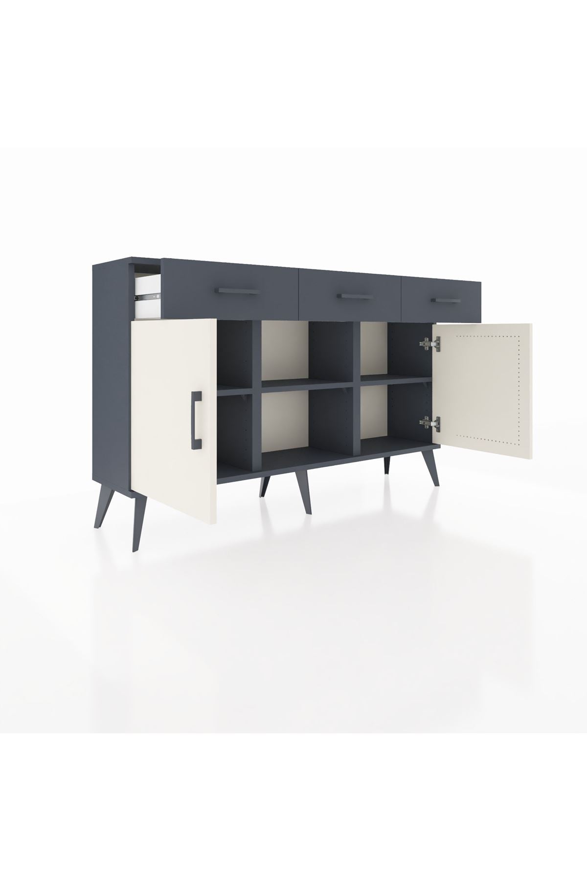 Arges Konsol 3 Raflı 3 Çekmeceli 3 Kapaklı 132x30x83 - S144M022V14A