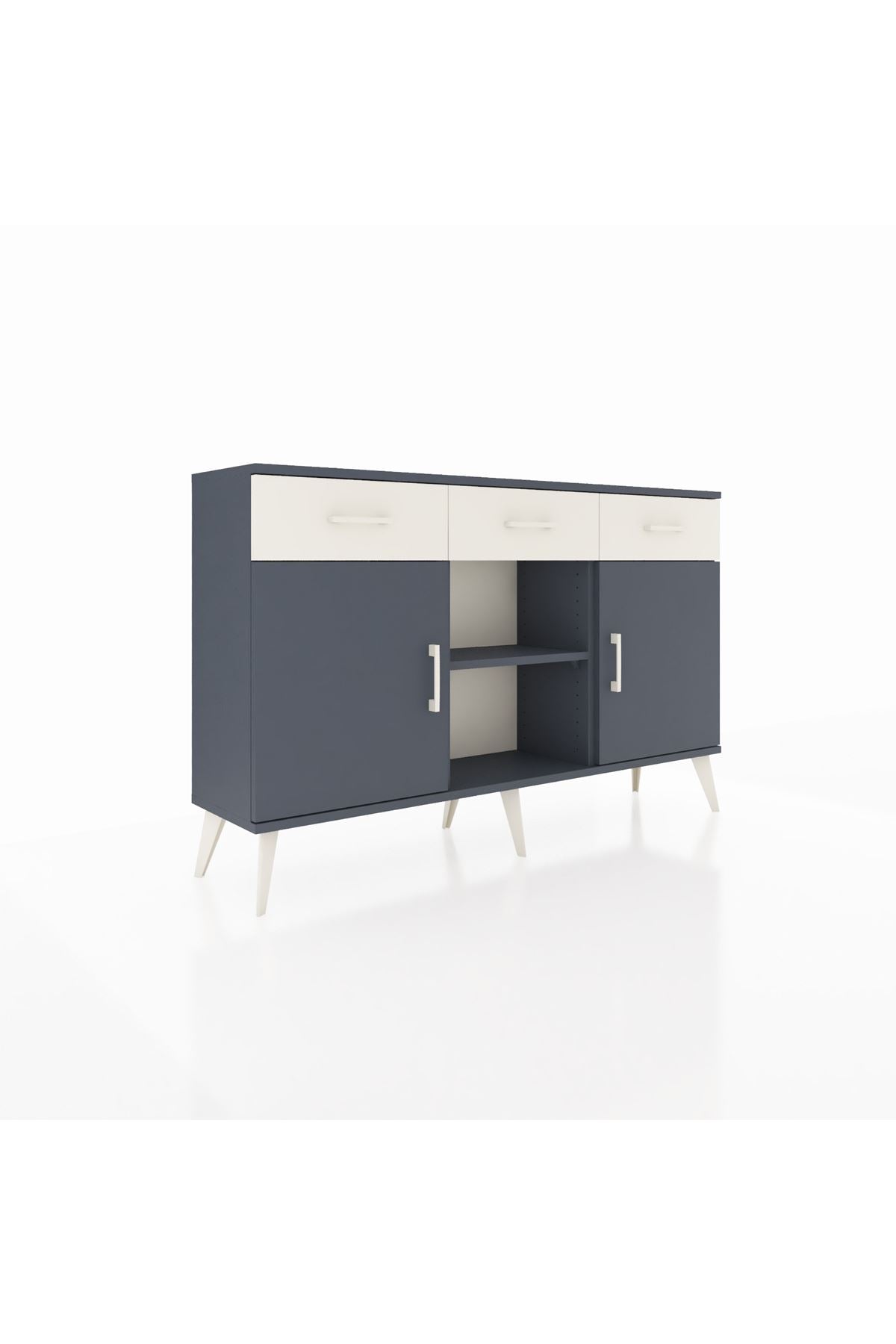 Arges Konsol 3 Raflı 3 Çekmeceli 3 Kapaklı 132x30x83 - S144M022V16A