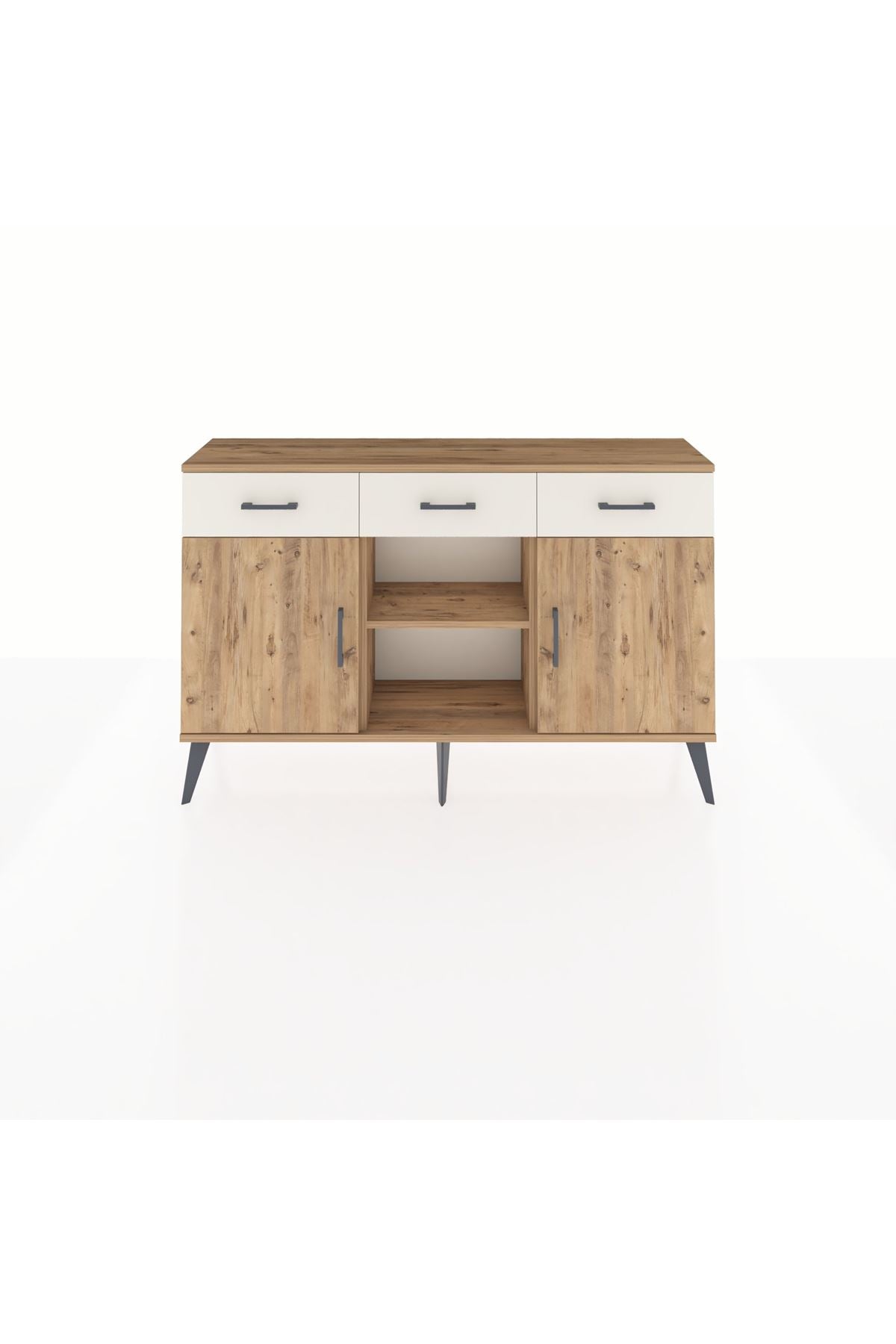 Arges Konsol 3 Raflı 3 Çekmeceli 3 Kapaklı 132x30x83 - S144M022V19A