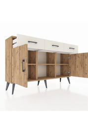 Arges Konsol 3 Raflı 3 Çekmeceli 3 Kapaklı 132x30x83 - S144M022V19A