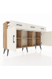 Arges Konsol 3 Raflı 3 Çekmeceli 3 Kapaklı 132x30x83 - S144M022V22A