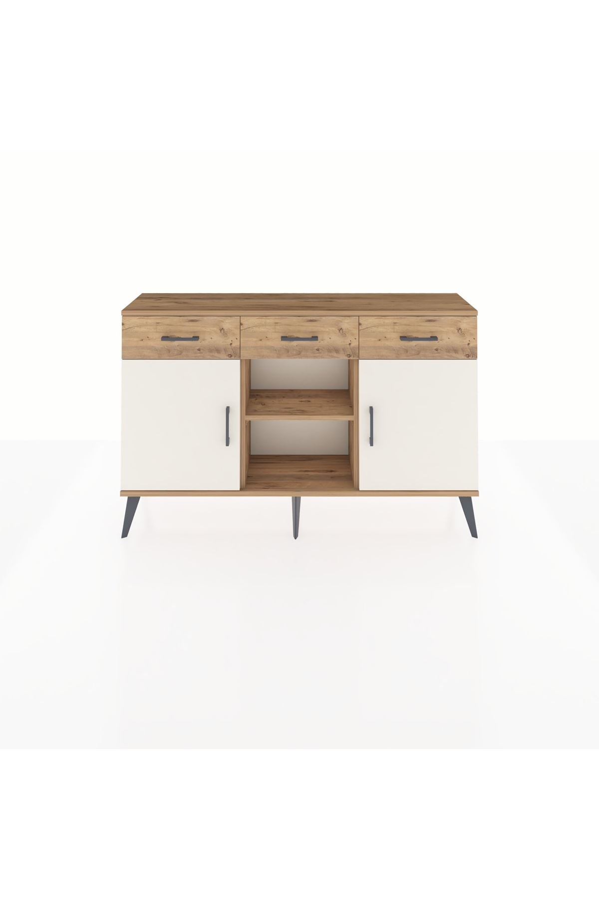 Arges Konsol 3 Raflı 3 Çekmeceli 3 Kapaklı 132x30x83 - S144M022V24A