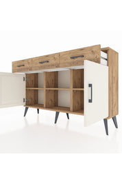 Arges Konsol 3 Raflı 3 Çekmeceli 3 Kapaklı 132x30x83 - S144M022V24A