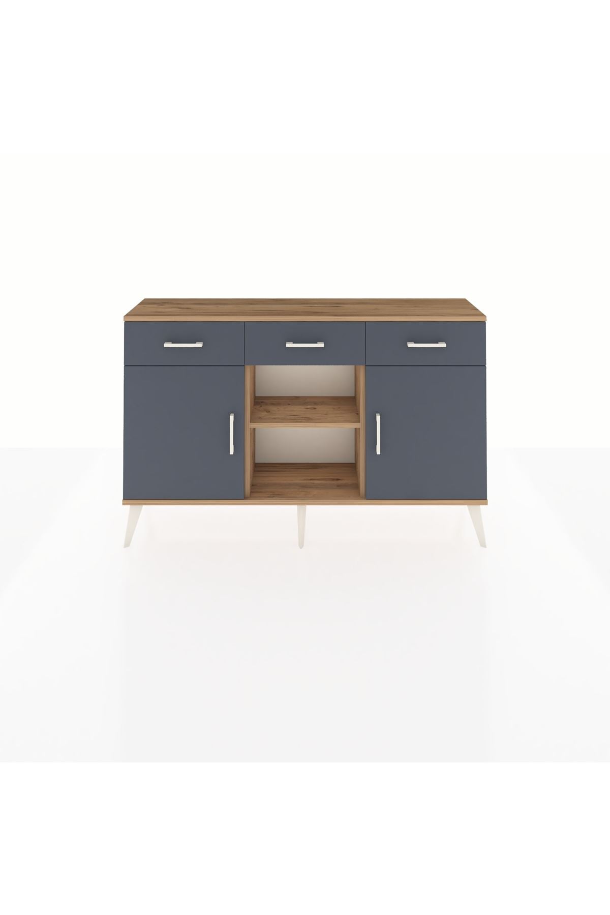 Arges Konsol 3 Raflı 3 Çekmeceli 3 Kapaklı 132x30x83 - S144M022V26A