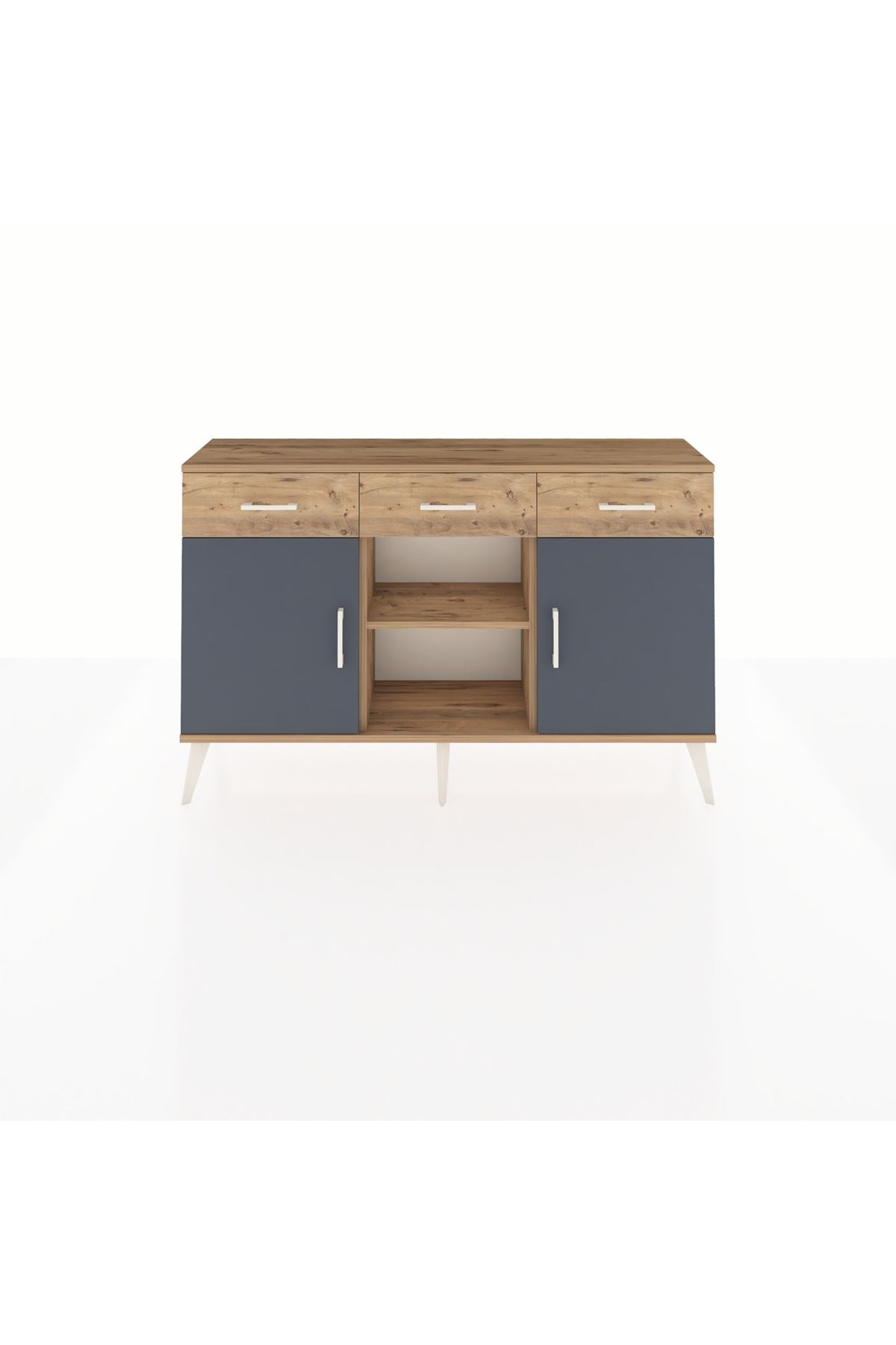 Arges Konsol 3 Raflı 3 Çekmeceli 3 Kapaklı 132x30x83 - S144M022V27A