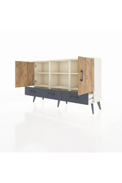 Arges Konsol 6 Raflı 3 Çekmeceli 3 Kapaklı 132x30x83 - S144M023V02A