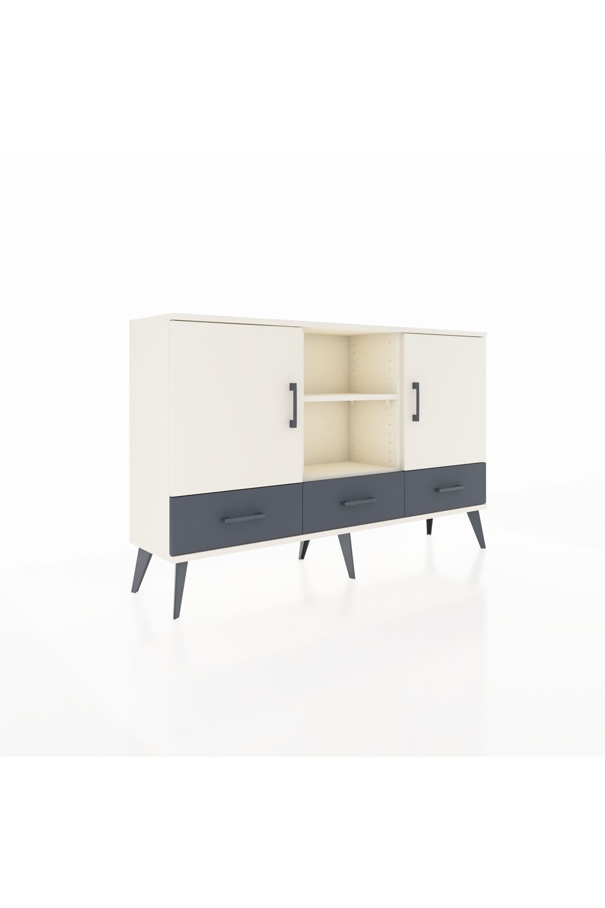 Arges Konsol 6 Raflı 3 Çekmeceli 3 Kapaklı 132x30x83 - S144M023V05A