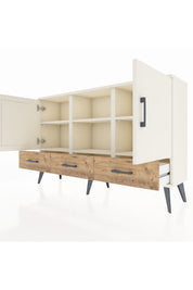 Arges Konsol 6 Raflı 3 Çekmeceli 3 Kapaklı 132x30x83 - S144M023V06A