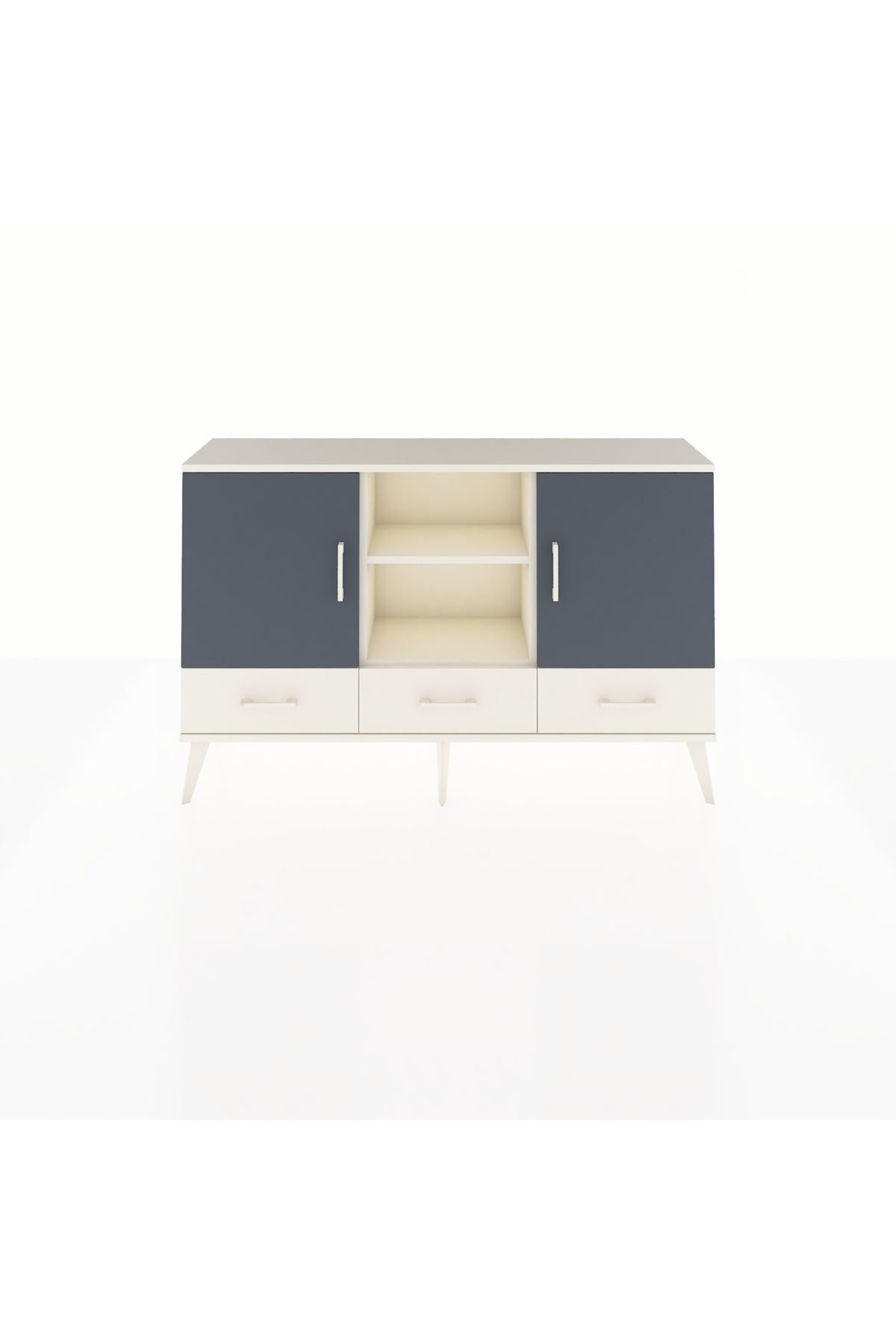 Arges Konsol 6 Raflı 3 Çekmeceli 3 Kapaklı 132x30x83 - S144M023V07A