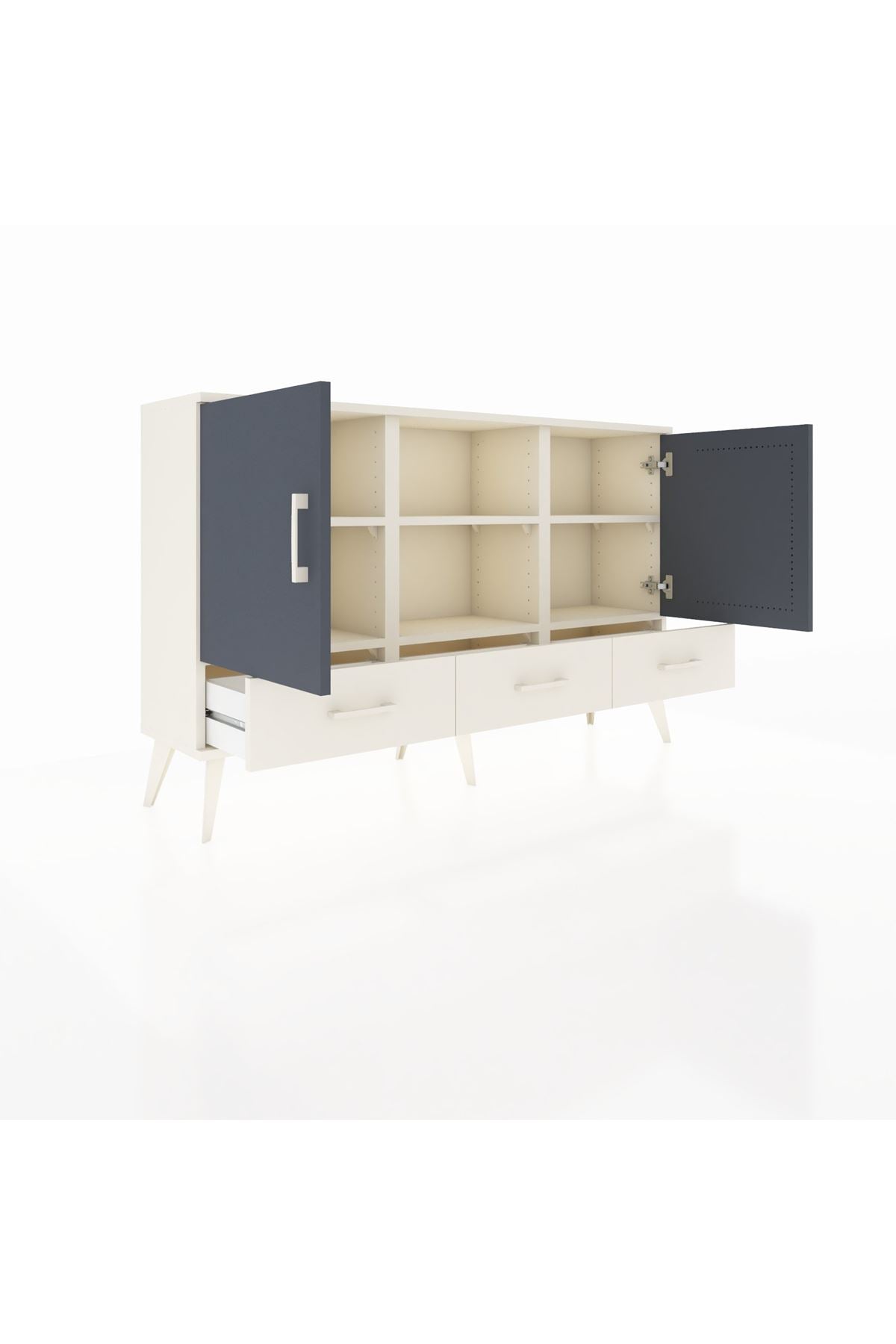 Arges Konsol 6 Raflı 3 Çekmeceli 3 Kapaklı 132x30x83 - S144M023V07A