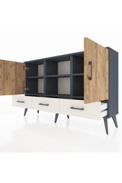 Arges Konsol 6 Raflı 3 Çekmeceli 3 Kapaklı 132x30x83 - S144M023V10A