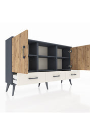 Arges Konsol 6 Raflı 3 Çekmeceli 3 Kapaklı 132x30x83 - S144M023V10A