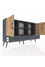 Arges Konsol 6 Raflı 3 Çekmeceli 3 Kapaklı 132x30x83 - S144M023V11A