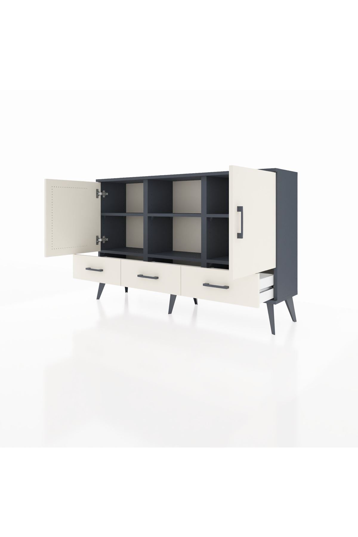 Arges Konsol 6 Raflı 3 Çekmeceli 3 Kapaklı 132x30x83 - S144M023V13A