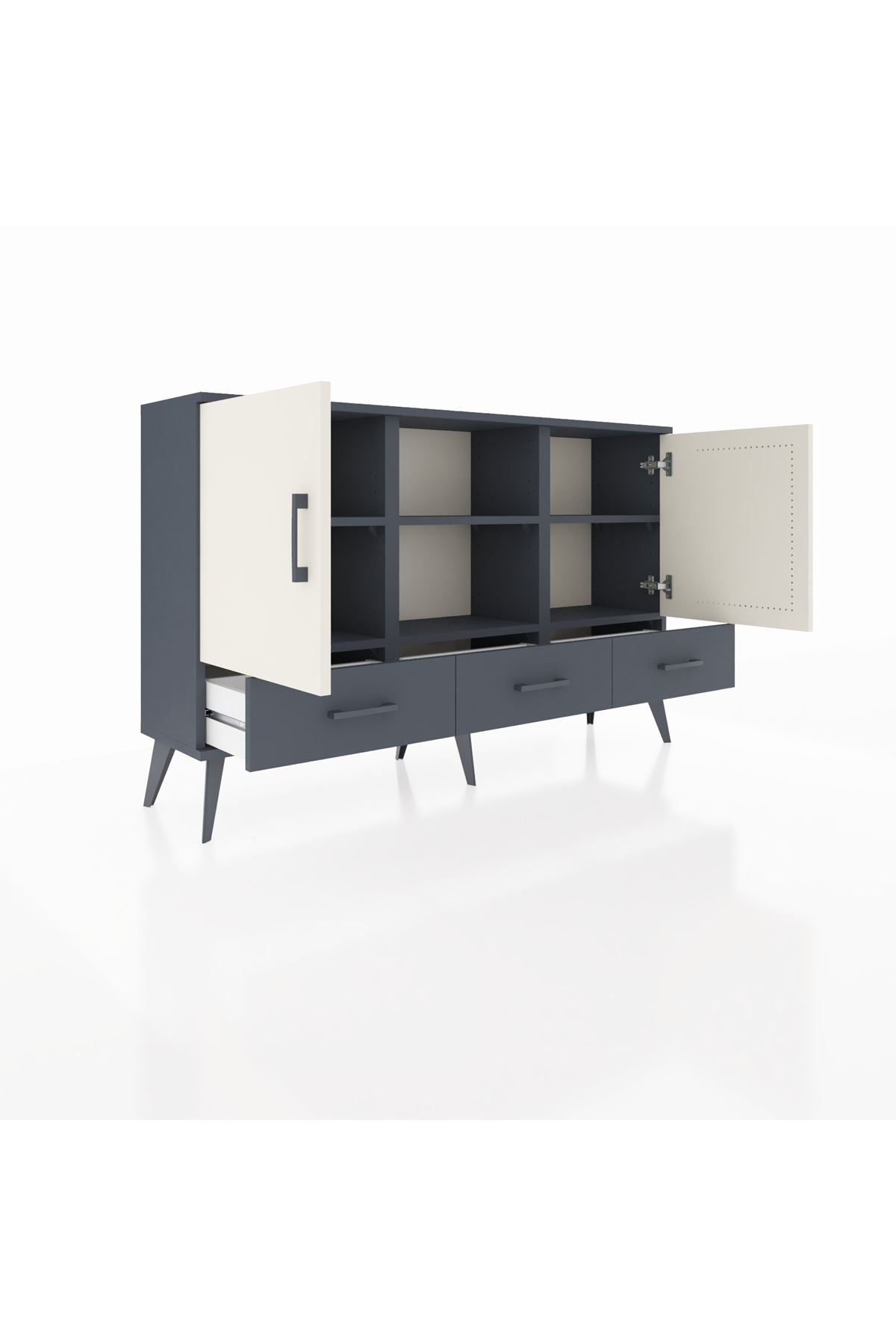 Arges Konsol 6 Raflı 3 Çekmeceli 3 Kapaklı 132x30x83 - S144M023V14A