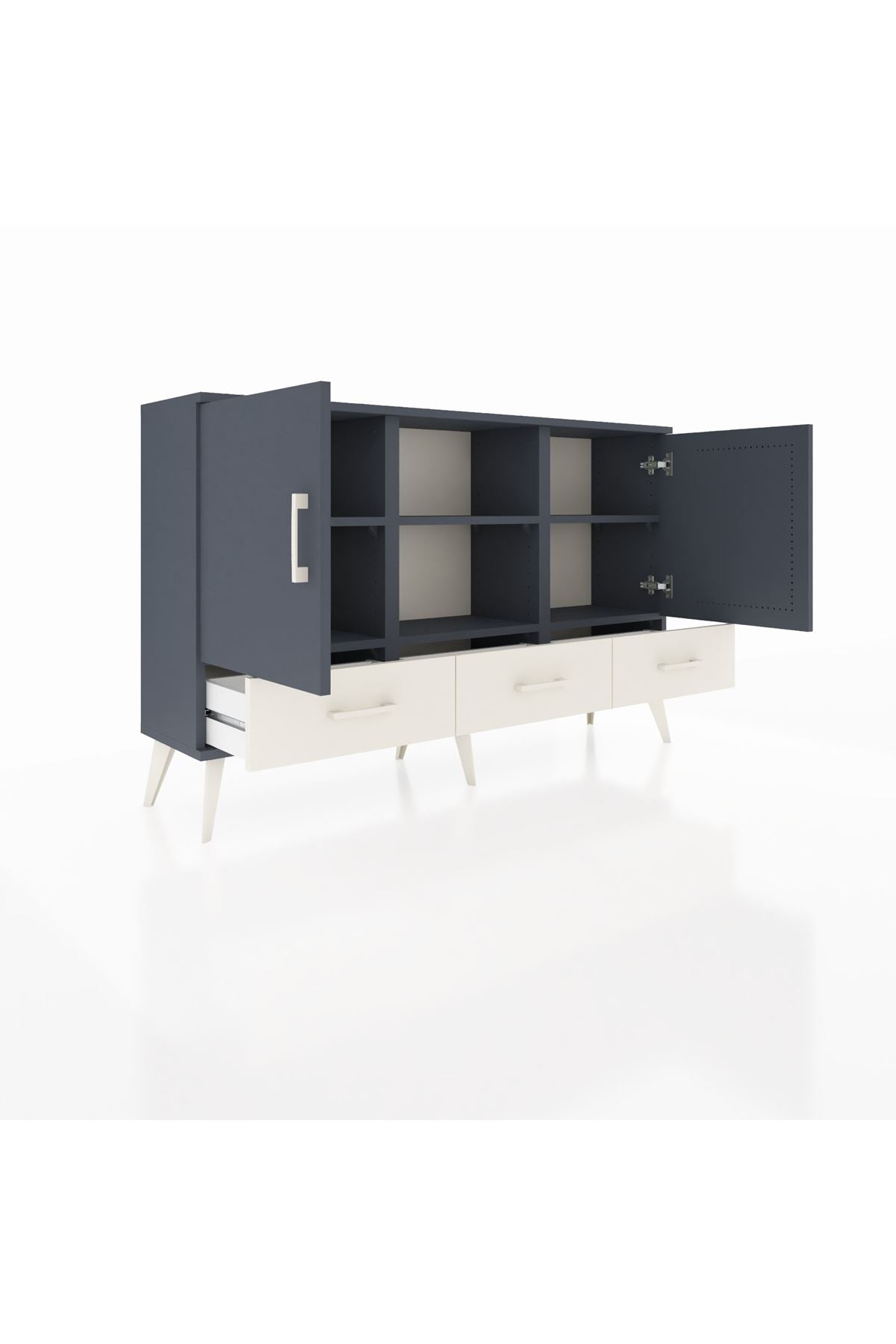 Arges Konsol 6 Raflı 3 Çekmeceli 3 Kapaklı 132x30x83 - S144M023V16A