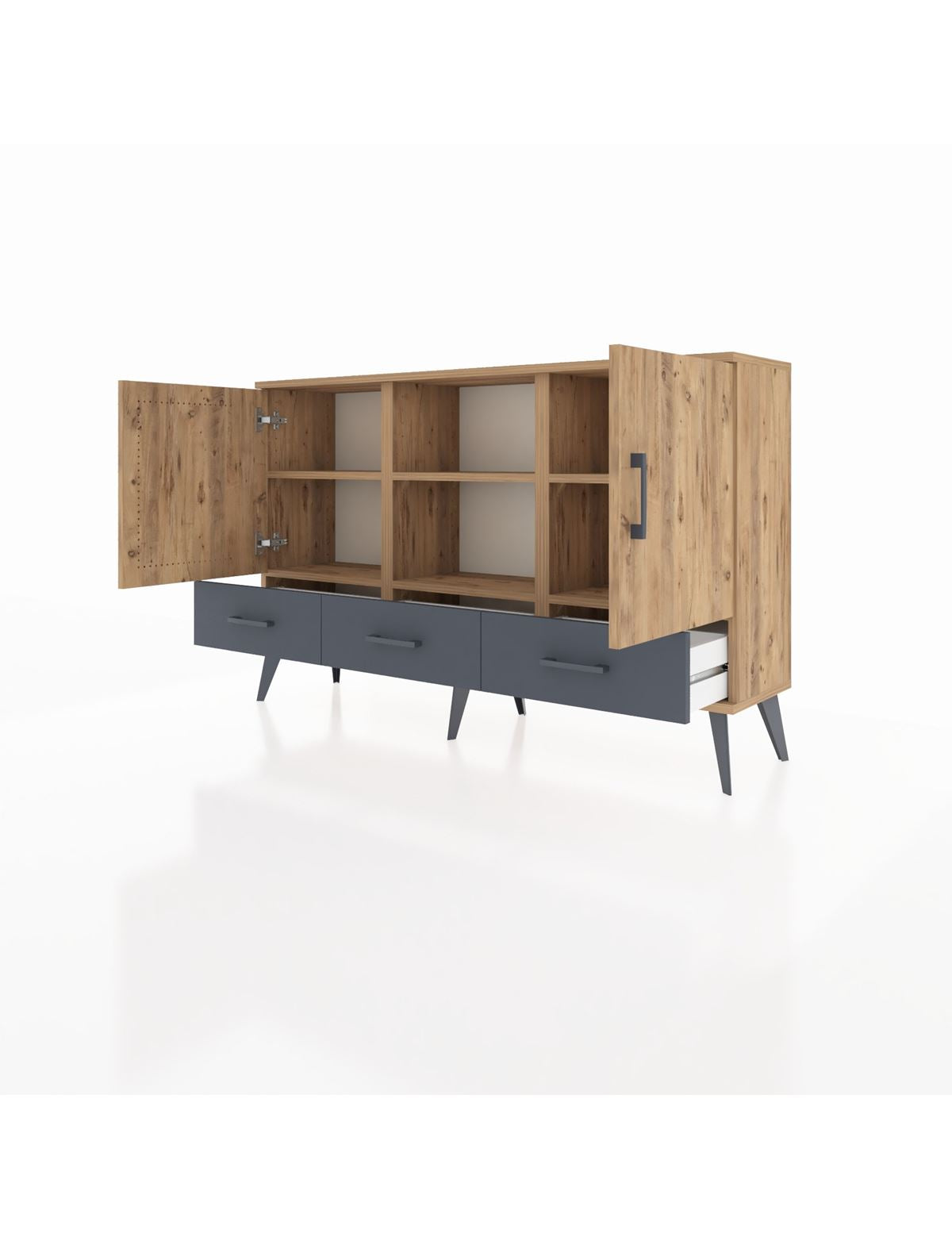 Arges Konsol 6 Raflı 3 Çekmeceli 3 Kapaklı 132x30x83 - S144M023V20A