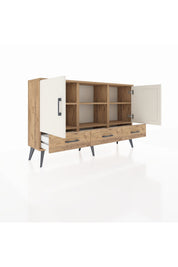 Arges Konsol 6 Raflı 3 Çekmeceli 3 Kapaklı 132x30x83 - S144M023V24A