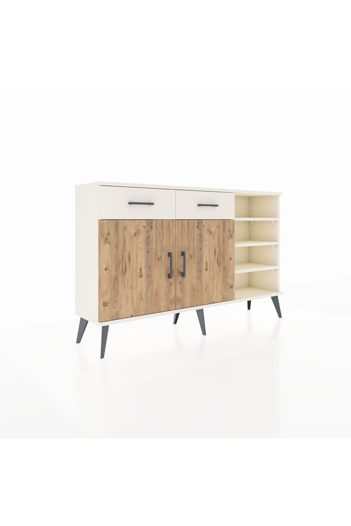 Arges Konsol 5 Raflı 2 Çekmeceli 2 Kapaklı 132x30x83 - S144M024V01A