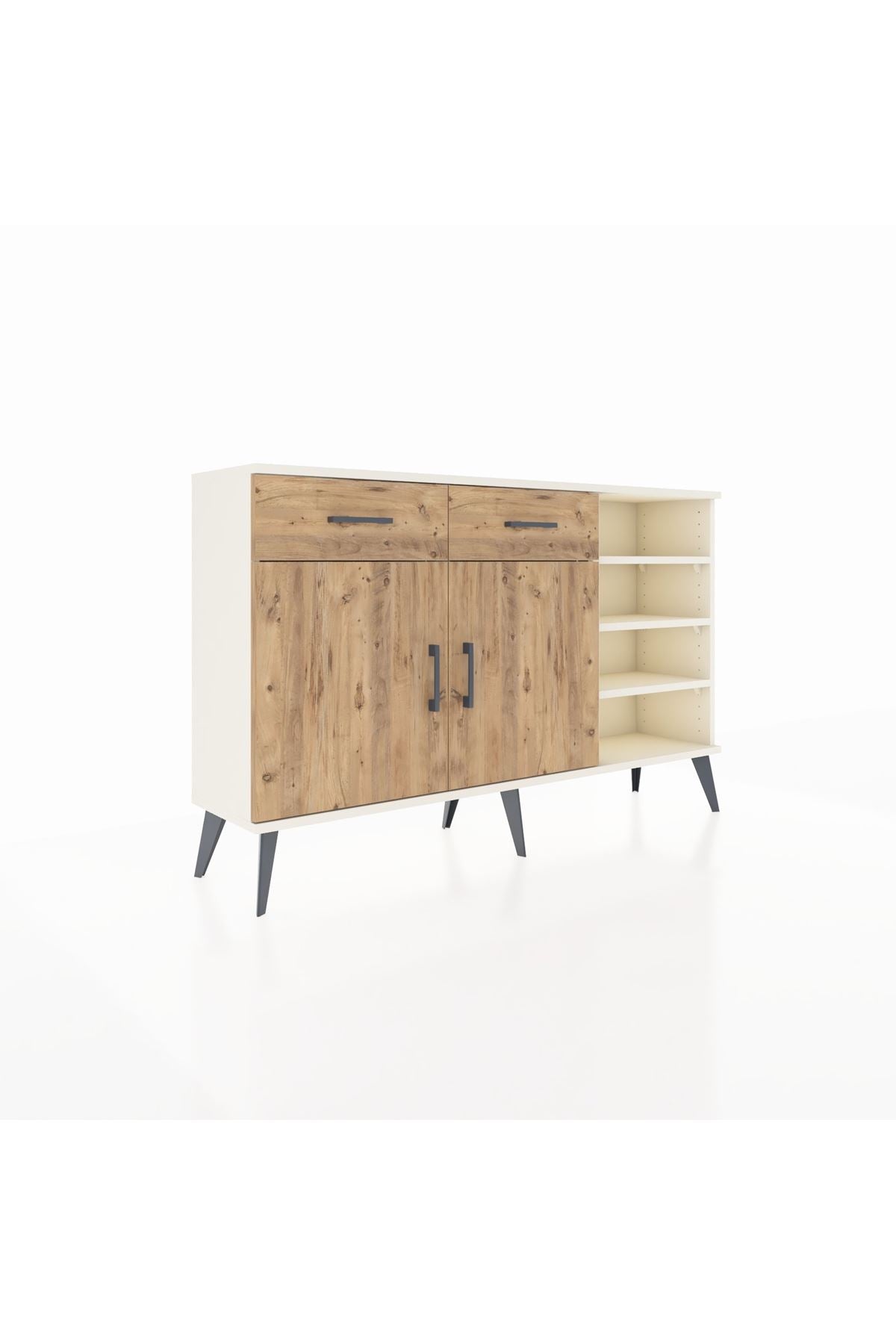 Arges Konsol 5 Raflı 2 Çekmeceli 2 Kapaklı 132x30x83 - S144M024V03A