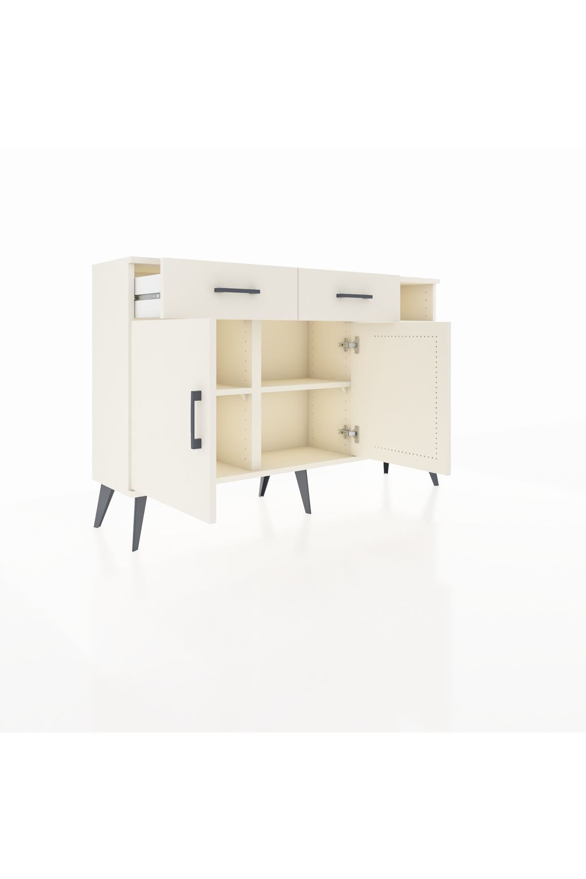 Arges Konsol 5 Raflı 2 Çekmeceli 2 Kapaklı 132x30x83 - S144M024V04A