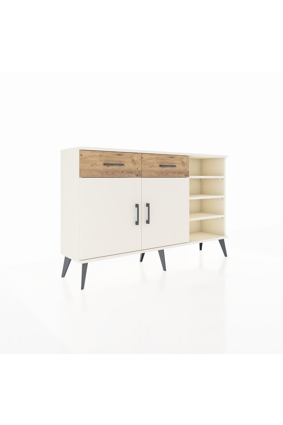 Arges Konsol 5 Raflı 2 Çekmeceli 2 Kapaklı 132x30x83 - S144M024V06A