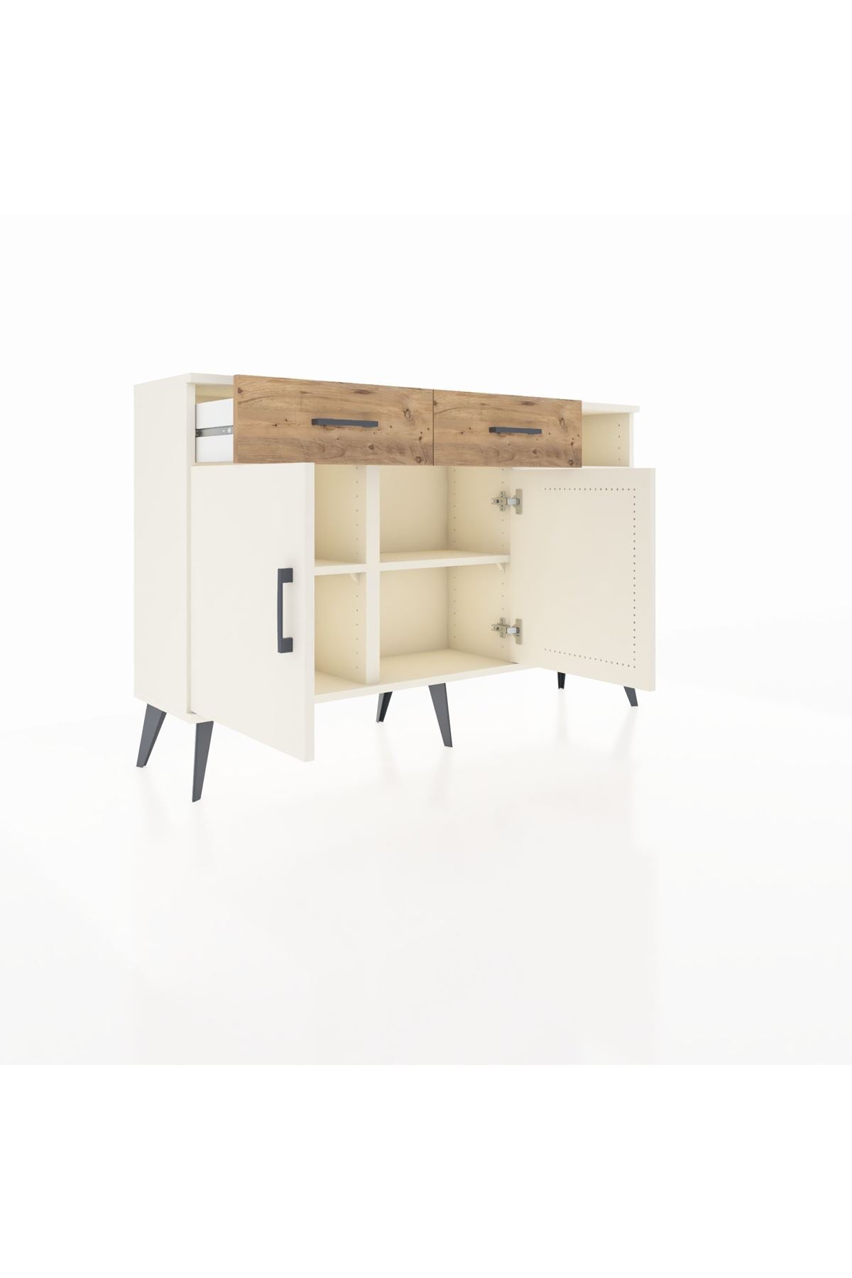 Arges Konsol 5 Raflı 2 Çekmeceli 2 Kapaklı 132x30x83 - S144M024V06A