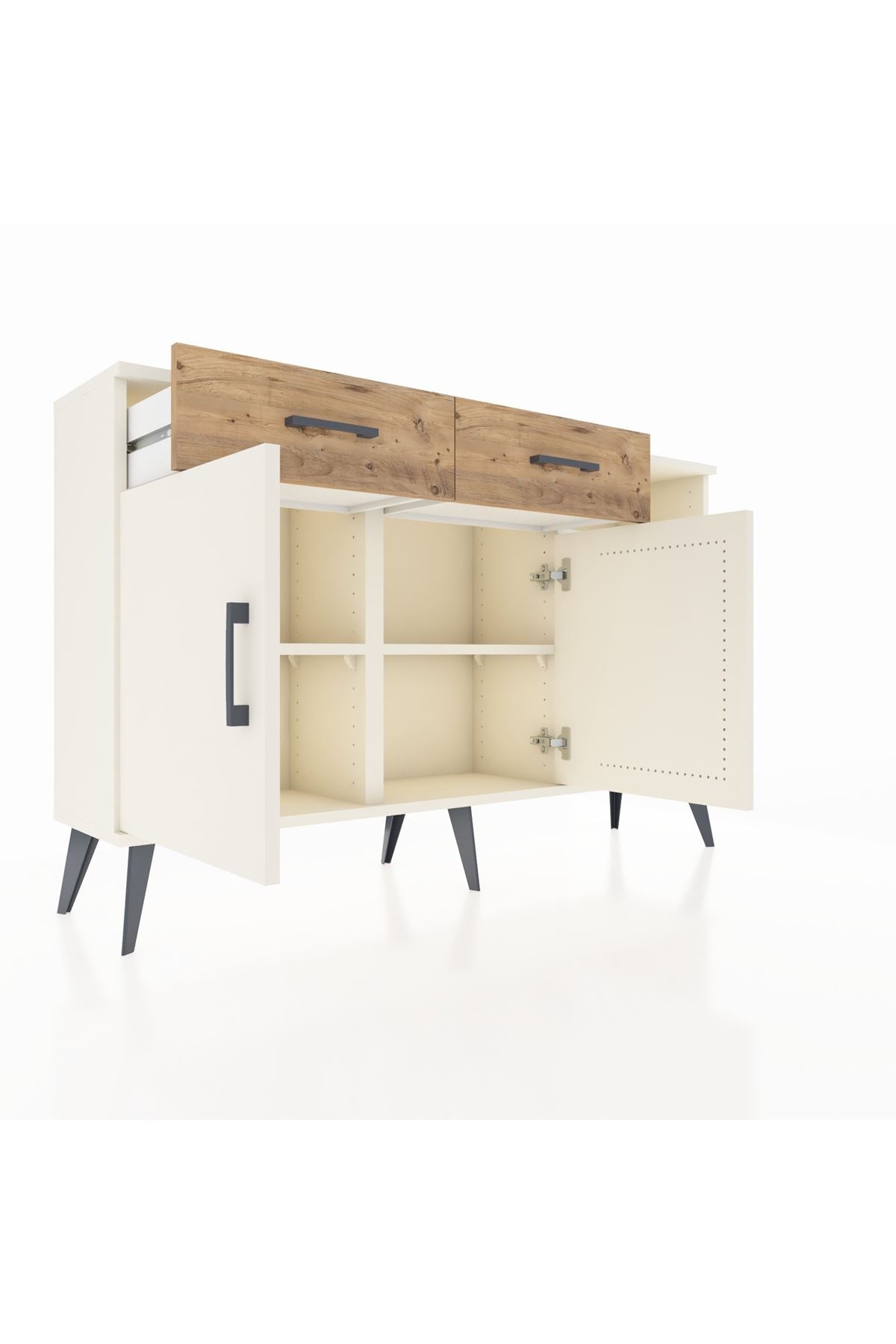 Arges Konsol 5 Raflı 2 Çekmeceli 2 Kapaklı 132x30x83 - S144M024V06A