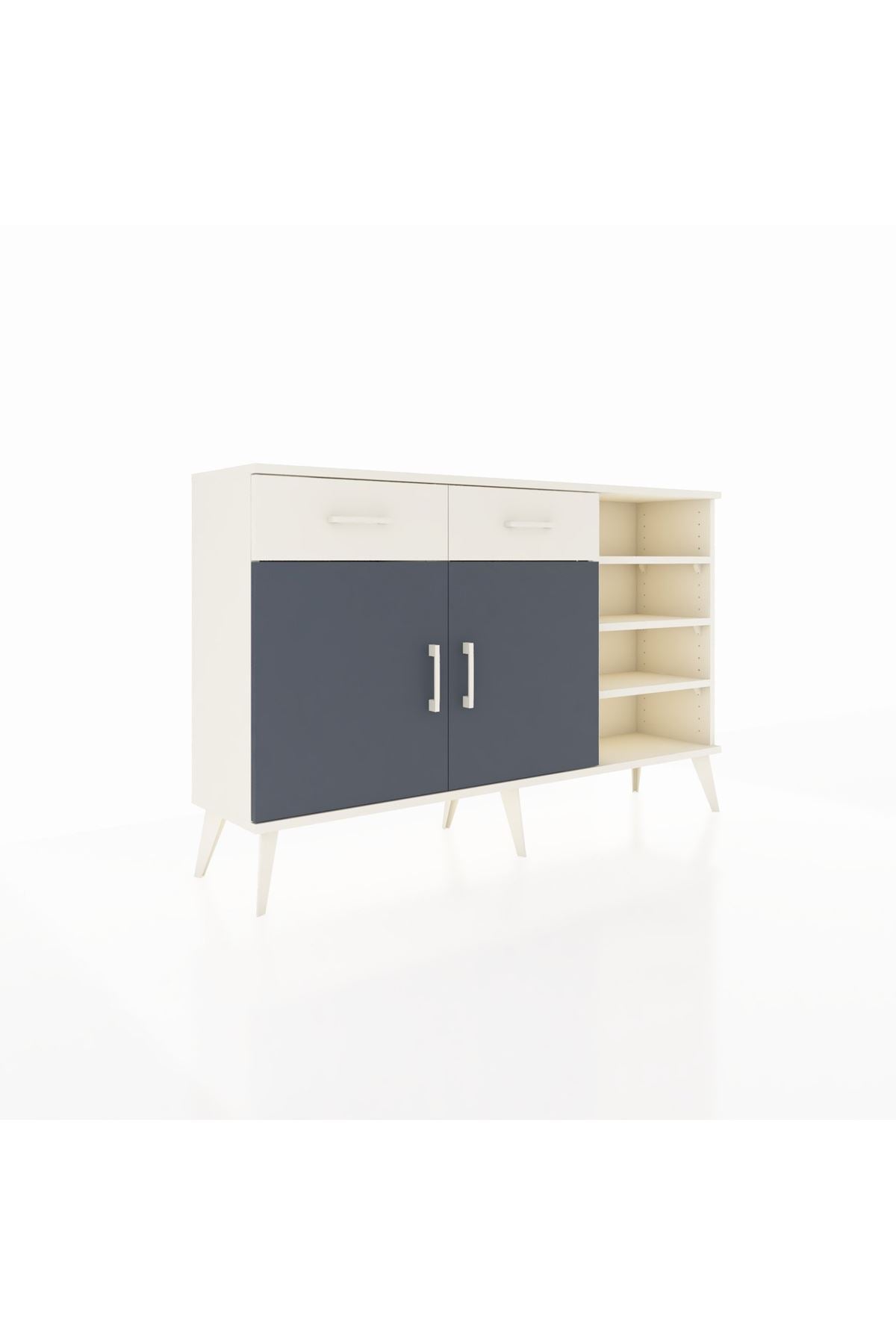 Arges Konsol 5 Raflı 2 Çekmeceli 2 Kapaklı 132x30x83 - S144M024V07A