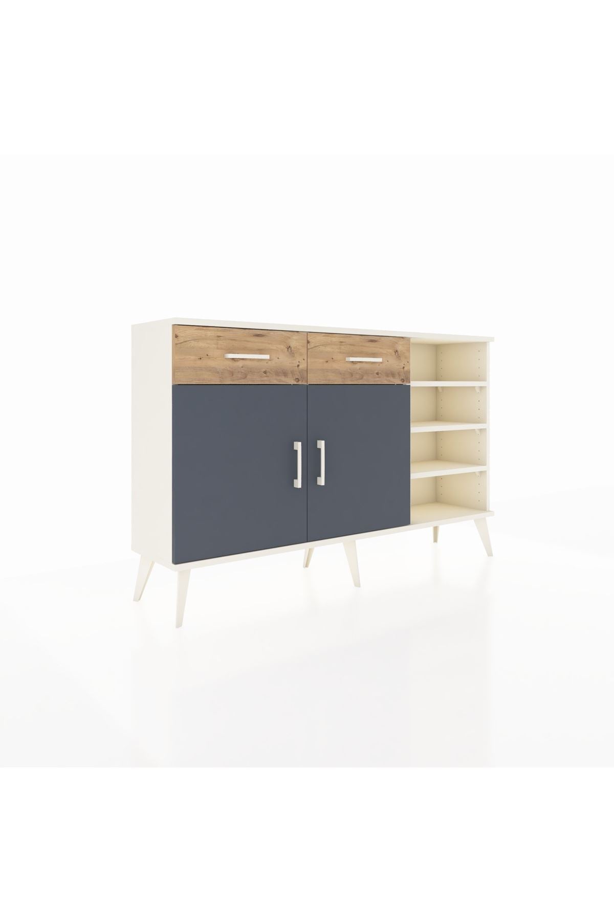Arges Konsol 5 Raflı 2 Çekmeceli 2 Kapaklı 132x30x83 - S144M024V09A