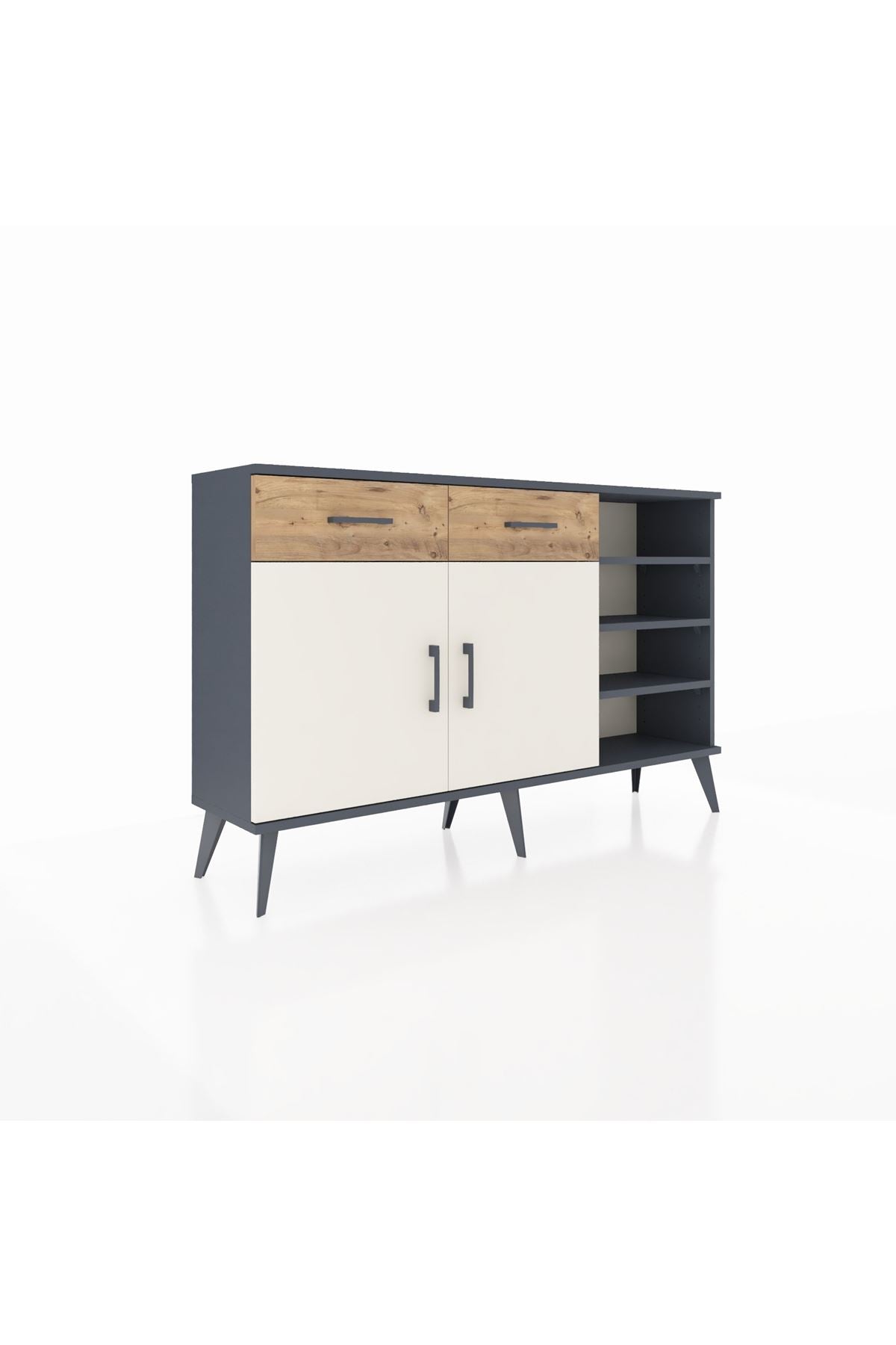 Arges Konsol 5 Raflı 2 Çekmeceli 2 Kapaklı 132x30x83 - S144M024V15A