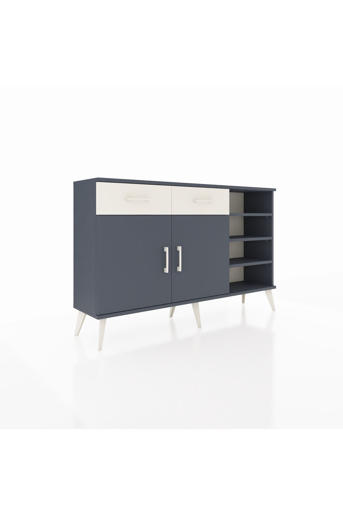 Arges Konsol 5 Raflı 2 Çekmeceli 2 Kapaklı 132x30x83 - S144M024V16A