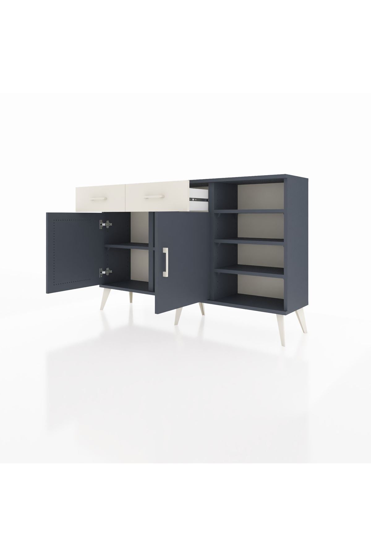 Arges Konsol 5 Raflı 2 Çekmeceli 2 Kapaklı 132x30x83 - S144M024V16A