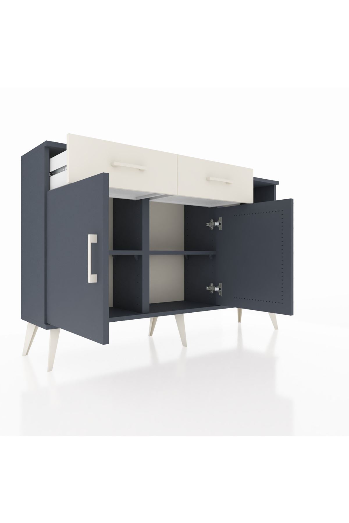 Arges Konsol 5 Raflı 2 Çekmeceli 2 Kapaklı 132x30x83 - S144M024V16A