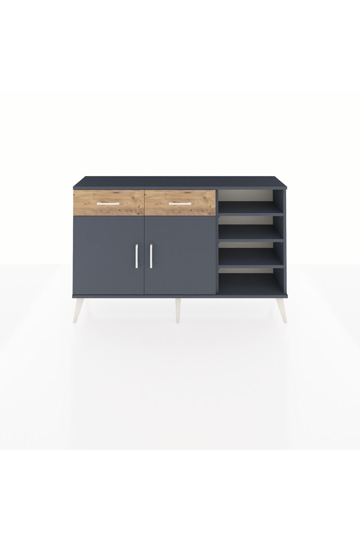 Arges Konsol 5 Raflı 2 Çekmeceli 2 Kapaklı 132x30x83 - S144M024V18A