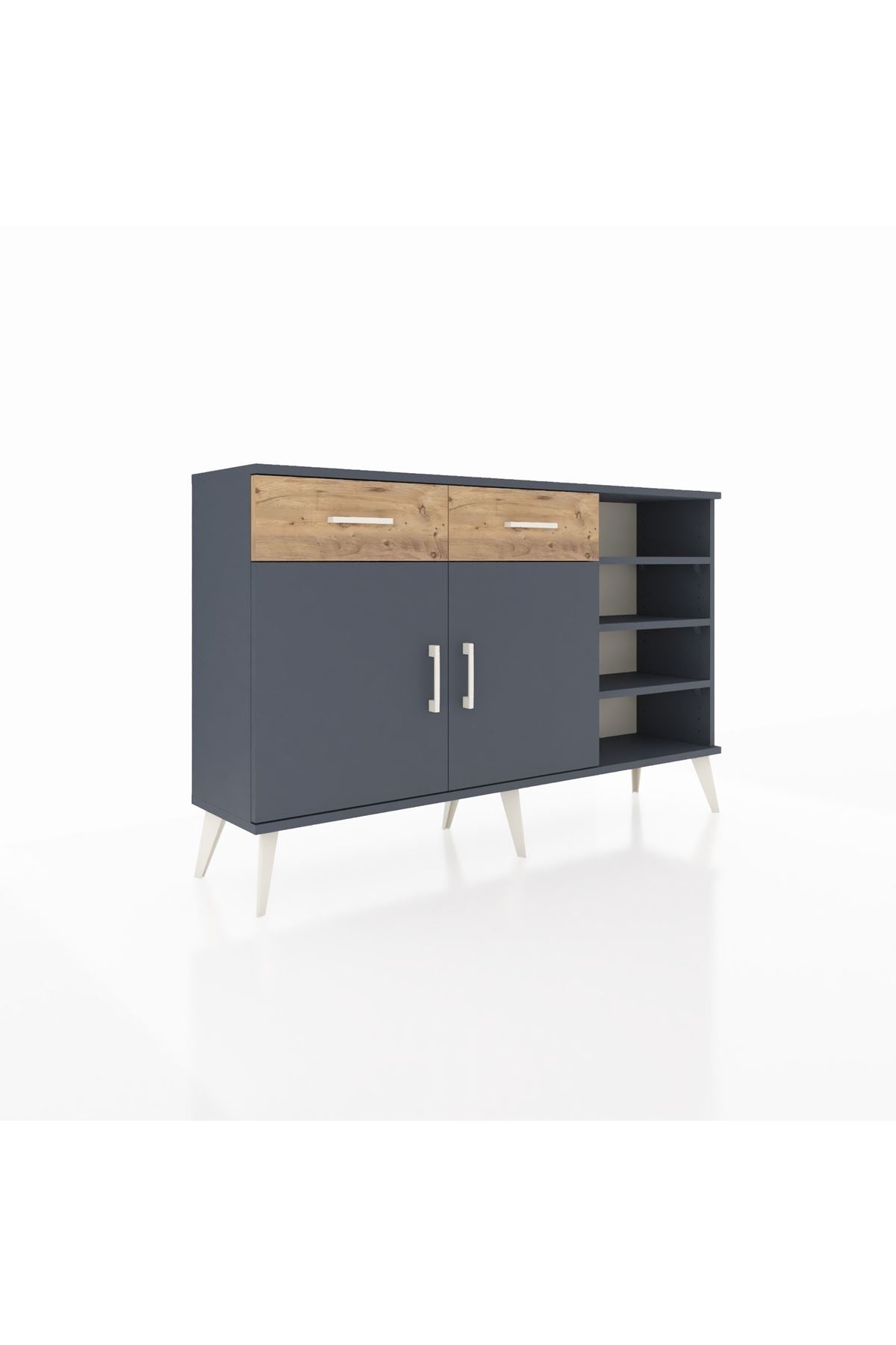 Arges Konsol 5 Raflı 2 Çekmeceli 2 Kapaklı 132x30x83 - S144M024V18A