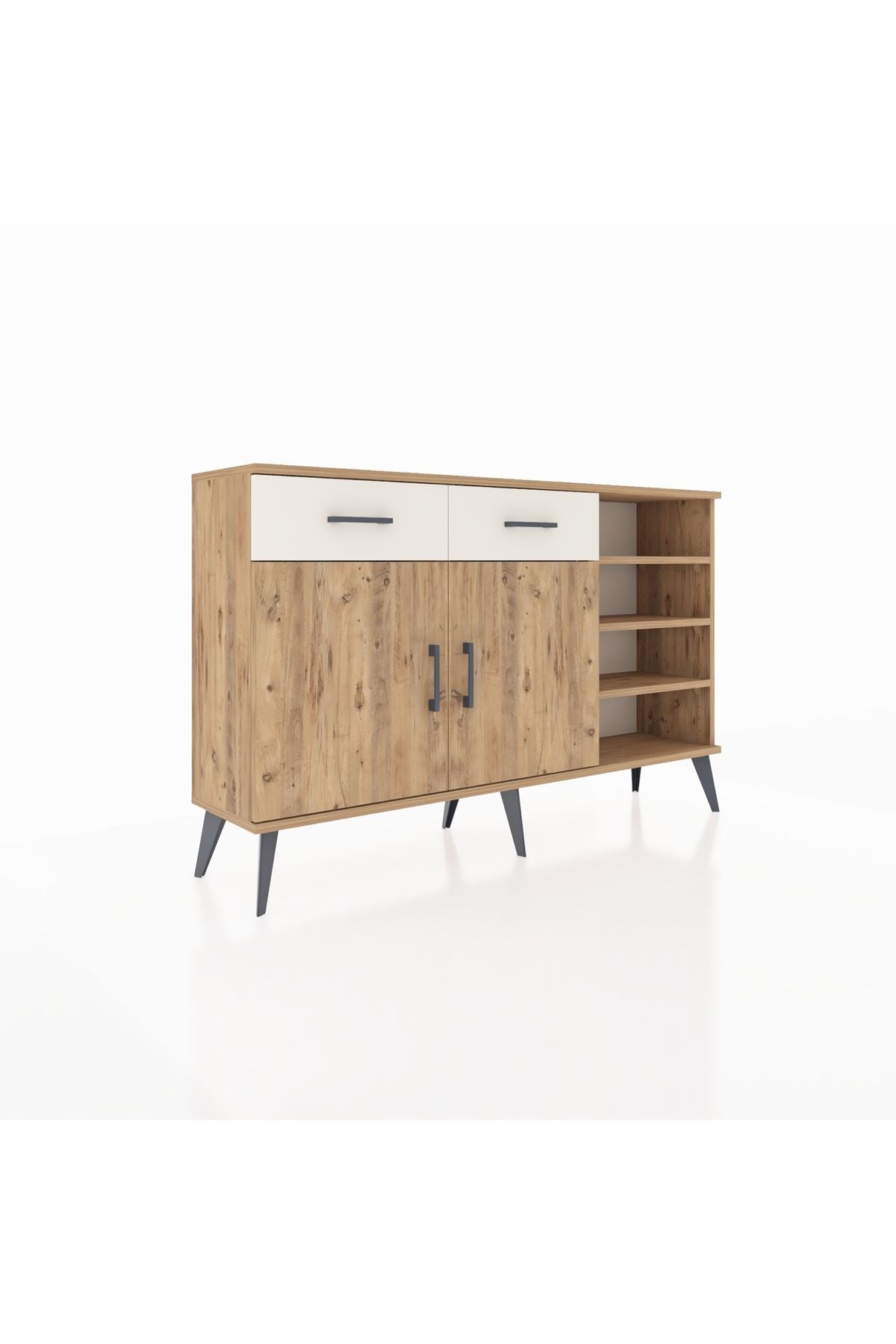 Arges Konsol 5 Raflı 2 Çekmeceli 2 Kapaklı 132x30x83 - S144M024V19A