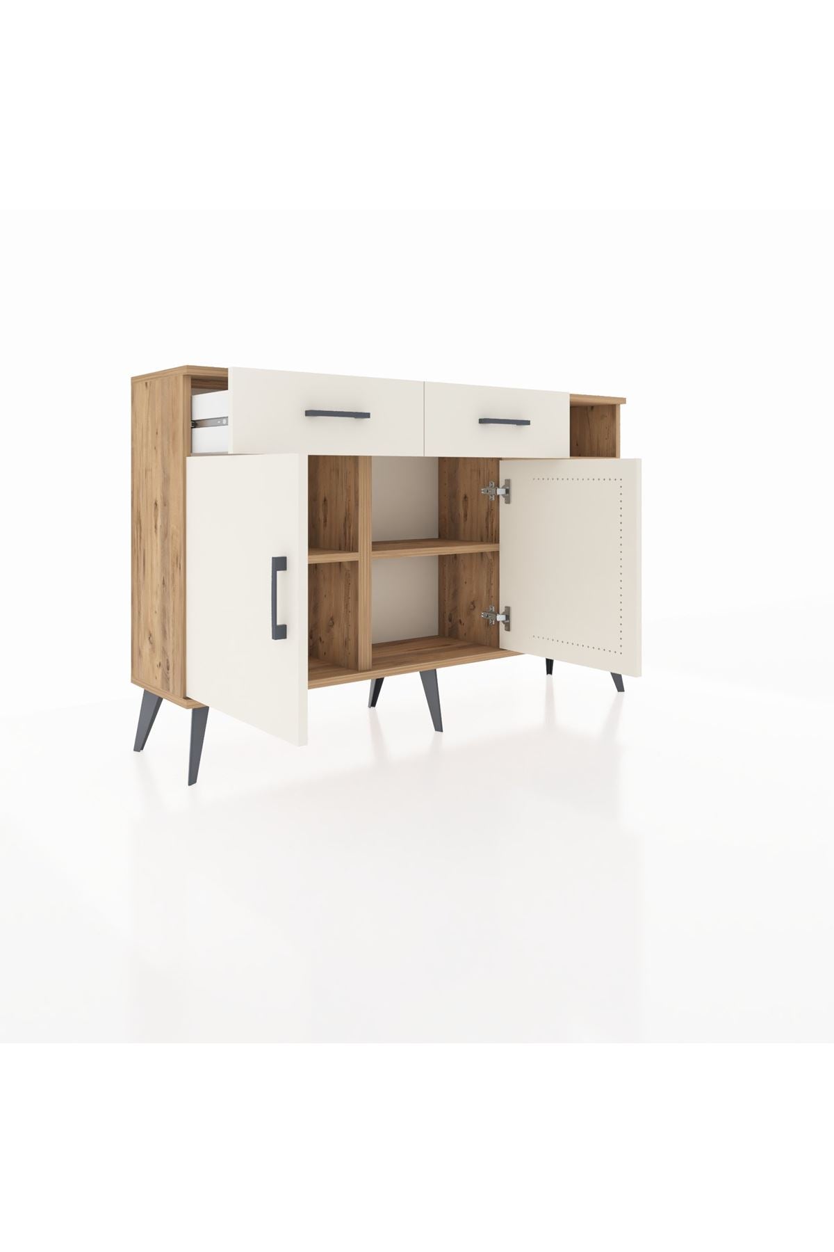 Arges Konsol 5 Raflı 2 Çekmeceli 2 Kapaklı 132x30x83 - S144M024V22A
