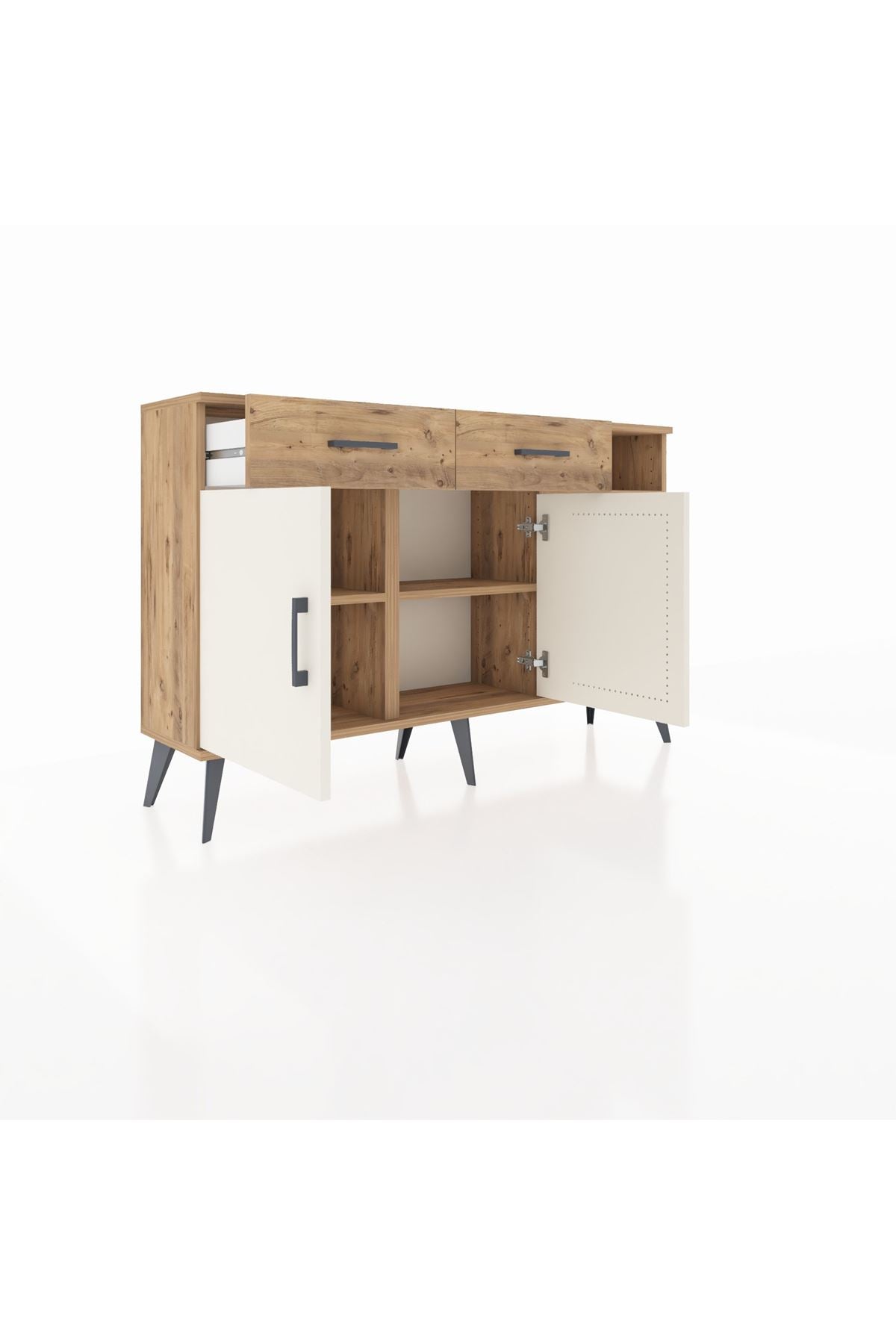 Arges Konsol 5 Raflı 2 Çekmeceli 2 Kapaklı 132x30x83 - S144M024V24A