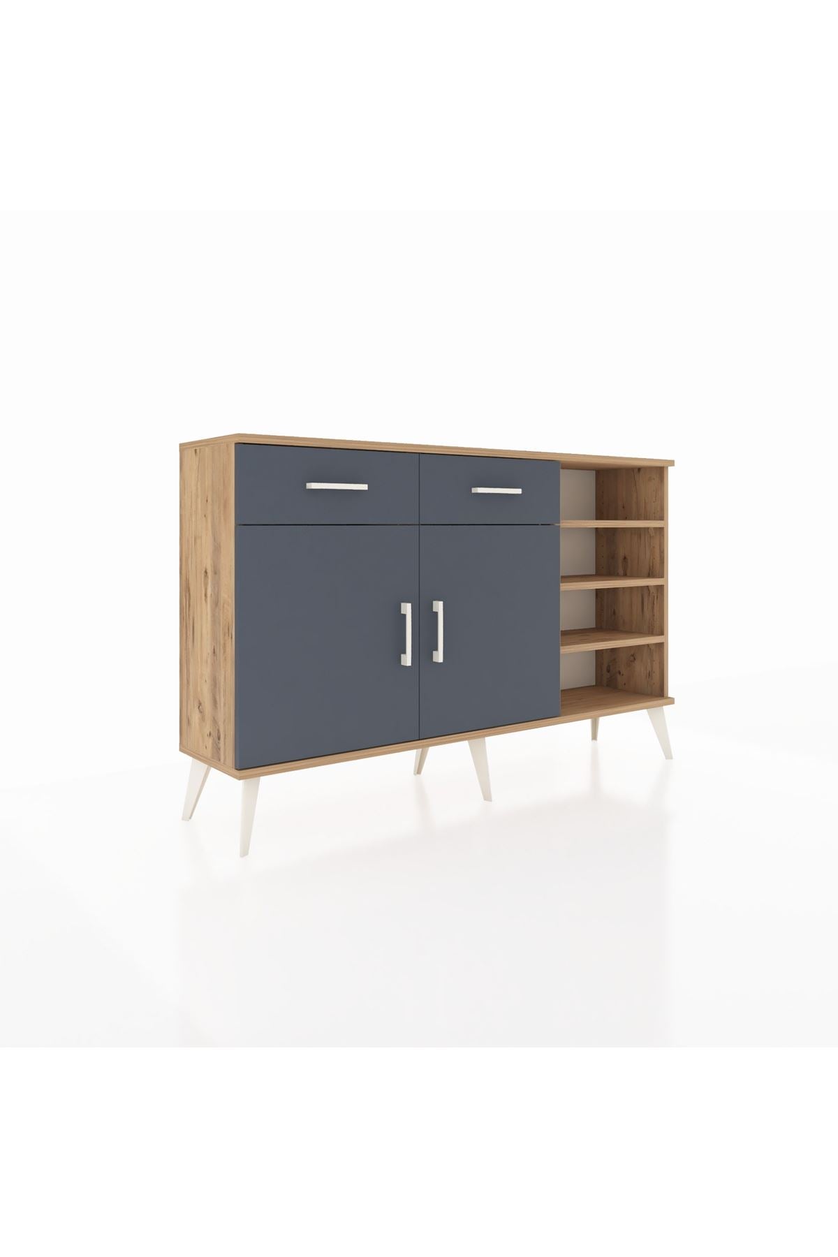 Arges Konsol 5 Raflı 2 Çekmeceli 2 Kapaklı 132x30x83 - S144M024V26A